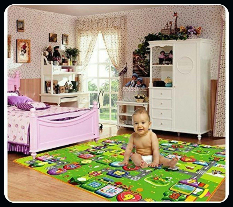 Newleaf Trends PVC (Polyvinyl Chloride) Baby Play Mat(Green, Free)