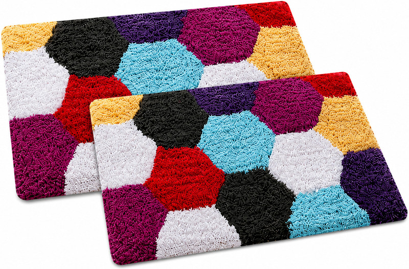 AAZEEM Cotton Door Mat(Multicolor, Pack of 2, Medium)