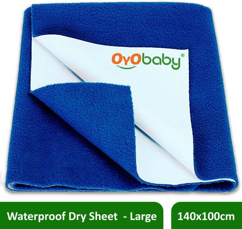 Oyo Baby Cotton Baby Bed Protecting Mat(Royal Blue, Large)