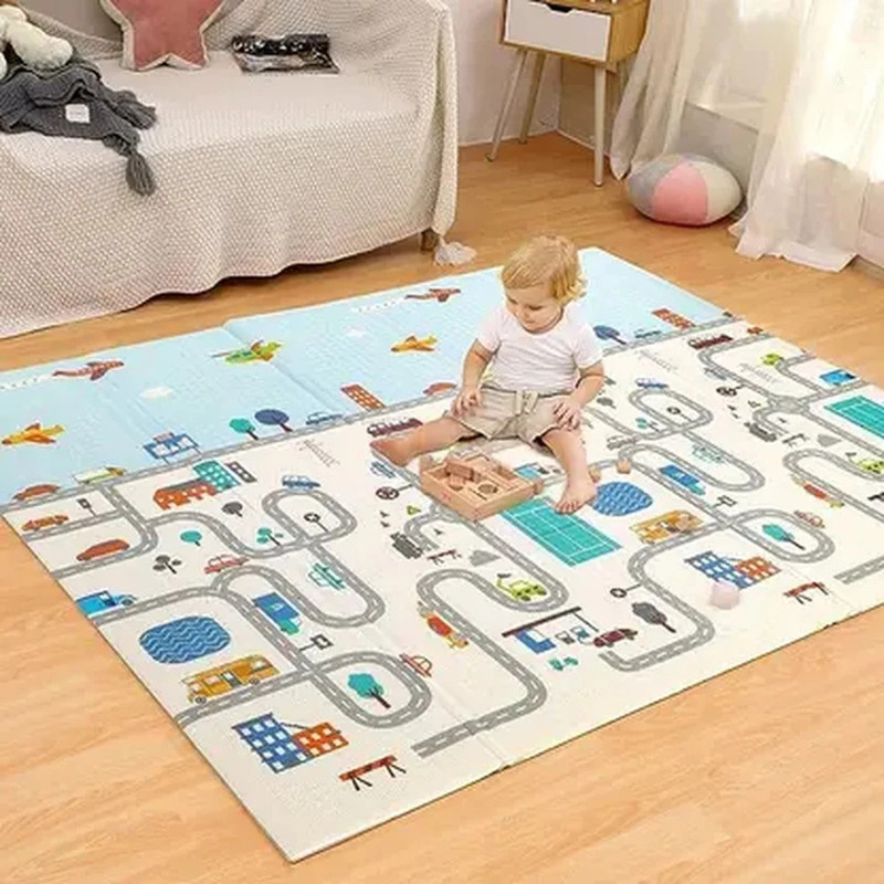 PIXNA PVC (Polyvinyl Chloride), Cotton, Plastic Baby Play Mat(Multicolor, Free)