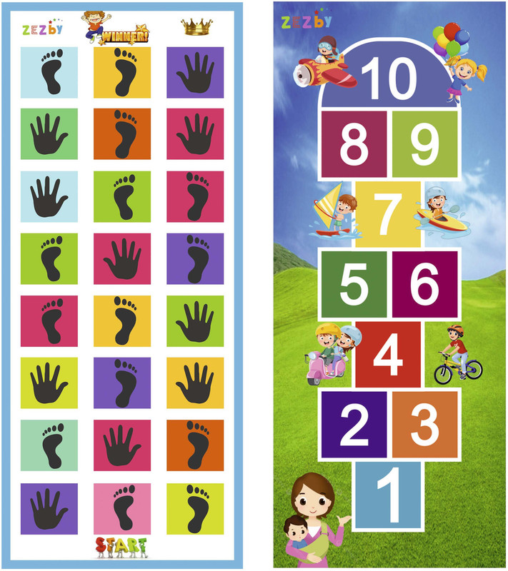 zezby Jumbo Play Mat, Game for Kids, Adults, Indoor-Outdoor Fun Game Pack of 2 Party & Fun Board Game