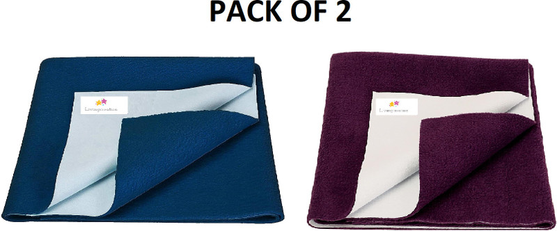 Livingcreation Polycotton Baby Bed Protecting Mat(SEA DARK BLUE PLUM, Pack of 2, Small)