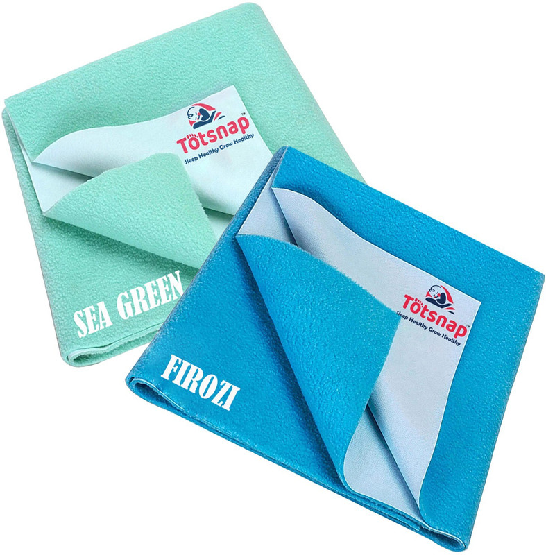 Totsnap Cotton Baby Bed Protecting Mat(SeaGreen , Firozi, Pack of 2, Medium)