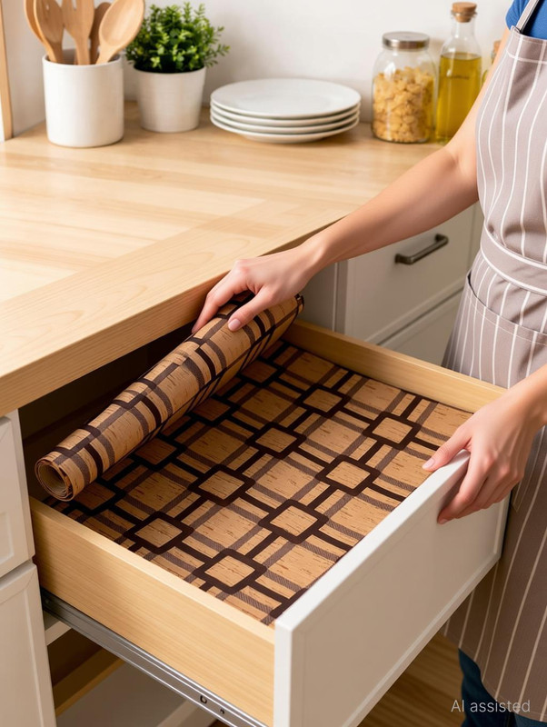 Flipkart SmartBuy Polyester Drawer Mat(Beige, Medium)