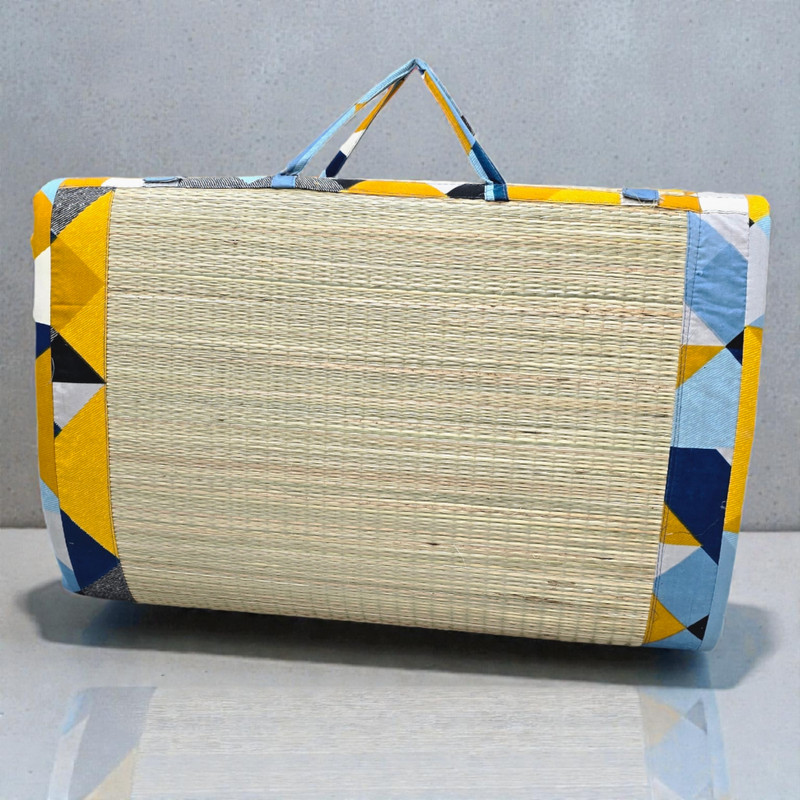 INDIAN MATS Cotton Baby Sleeping Mat(Yellow, Medium)