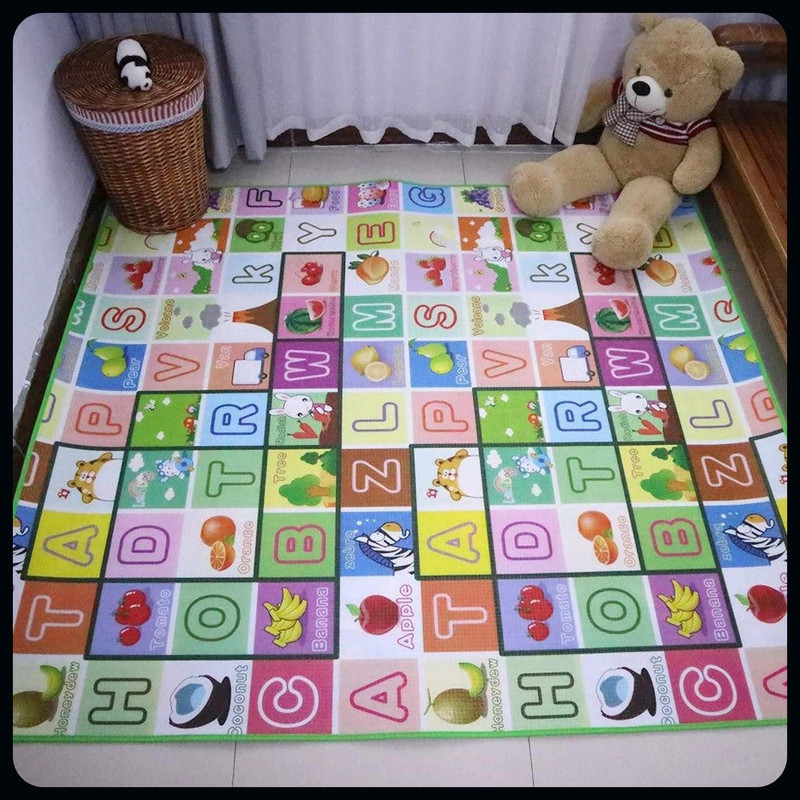Newleaf Trends Nylon Baby Play Mat(Blue, Yellow, Green, Orange, Extra Large)