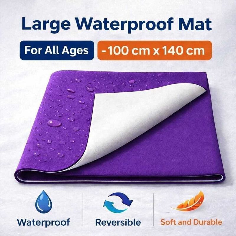 Somrang Cotton Baby Bed Protecting Mat(PURPLE/LAVENDR/WINE, Large)