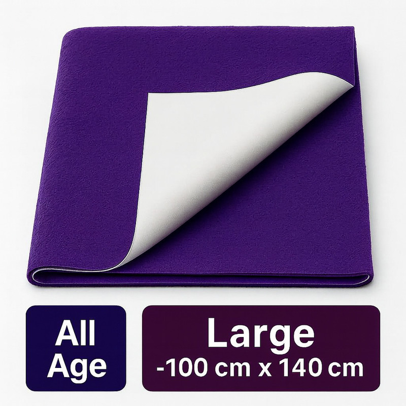 Somrang Cotton Baby Bed Protecting Mat(Purple, Large)