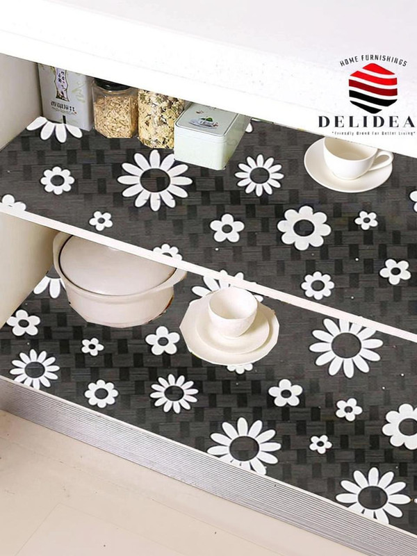 Delideal PVC (Polyvinyl Chloride) Drawer Mat(Tundora, Black, Extra Large)