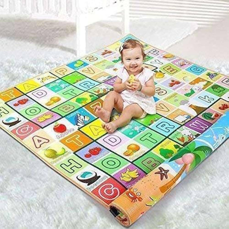 R J ENTERPRISES store Plastic Baby Play Mat(Green, Yellow, White, Large)