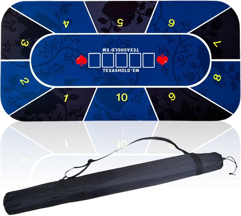 PLAY HARD Rubber Bar Mat(Blue Rectangle, Large)