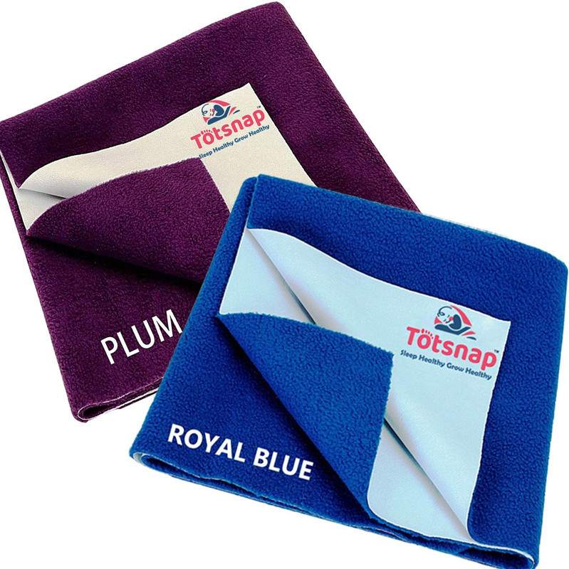Totsnap Cotton Baby Bed Protecting Mat(Plumb,Royal Blue, Pack of 2, Small)