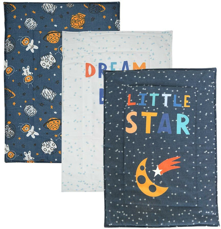 TIDY SLEEP Cotton Baby Bed Protecting Mat(Multicolor, Pack of 3, Small)