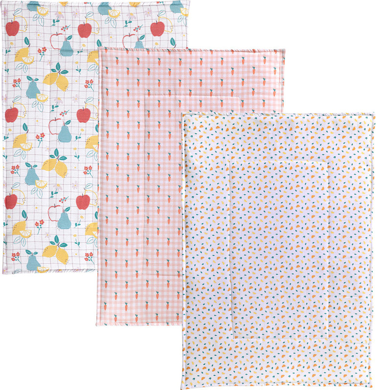 TIDY SLEEP Cotton Baby Bed Protecting Mat(White, Pink, Pack of 3, Free)