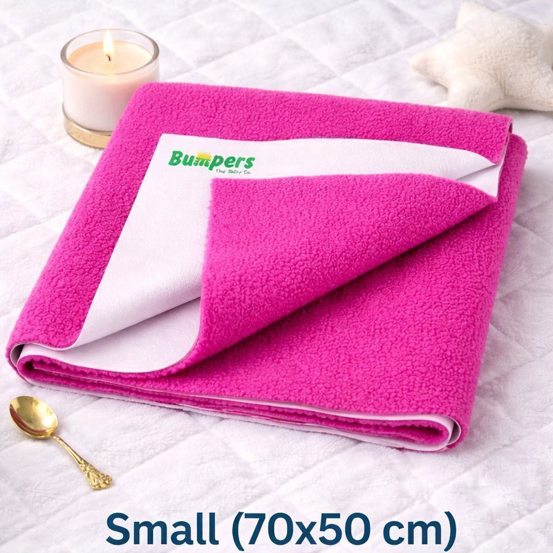 Bumpers Polycotton Baby Bed Protecting Mat(Rani Pink, Small)