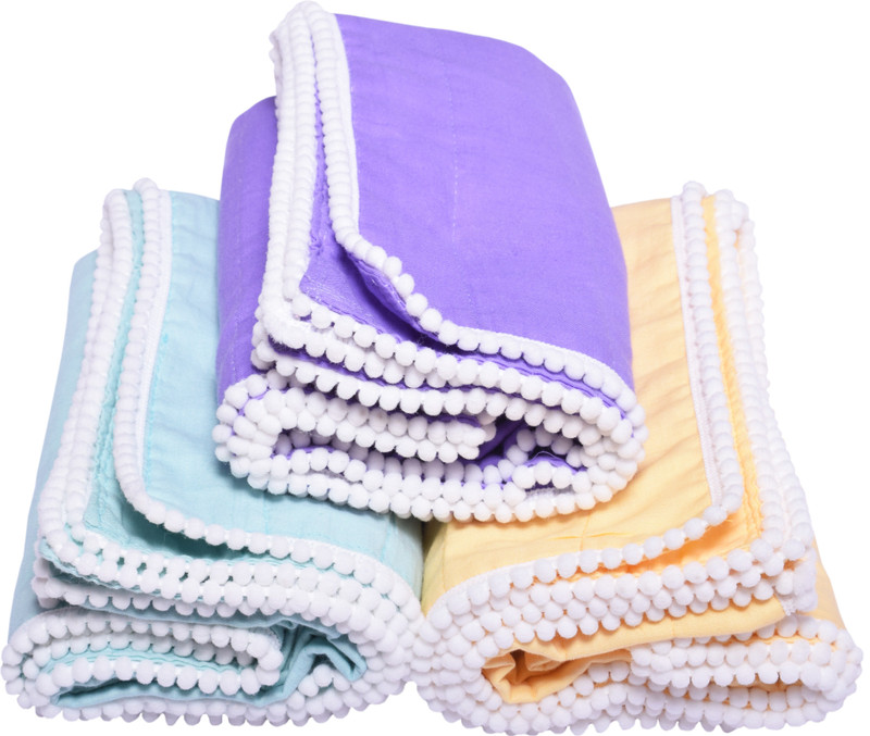 mk handicraft Cotton Baby Sleeping Mat(Purple, Pack of 3, Extra Large)