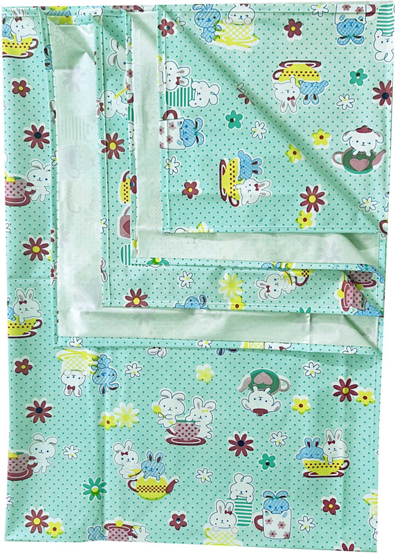 ECOSOFT Plastic Baby Bed Protecting Mat(GREEN RABBIT, Large)
