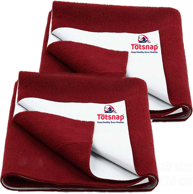 Totsnap Fleece Baby Bed Protecting Mat(Maroon, Pack of 2, Small)
