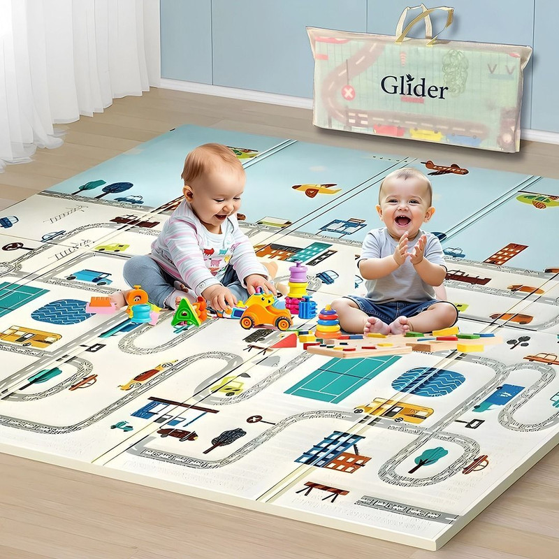 GLIDER Cotton Baby Play Mat(White, Extra Large)