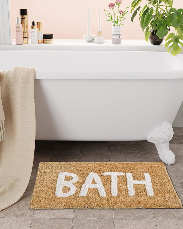 Jazox Rubber Baby Bath Mat(Microfiber Bathroom Mat, Floor Mat, Entrance Bath Door Mat, 40x60 CM Bath Mat, Beige, Medium)