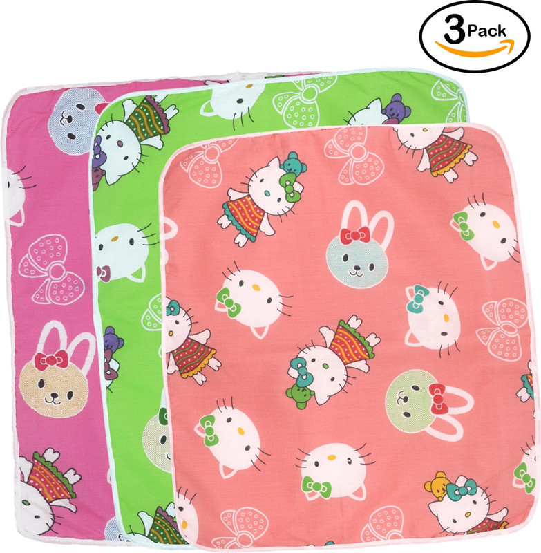Growing Steps Cotton Baby Bed Protecting Mat(Pink, Green, Orange, Free)