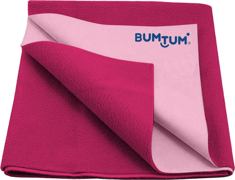 BUMTUM Cotton, Fleece Baby Bed Protecting Mat(Hot Pink, Small)
