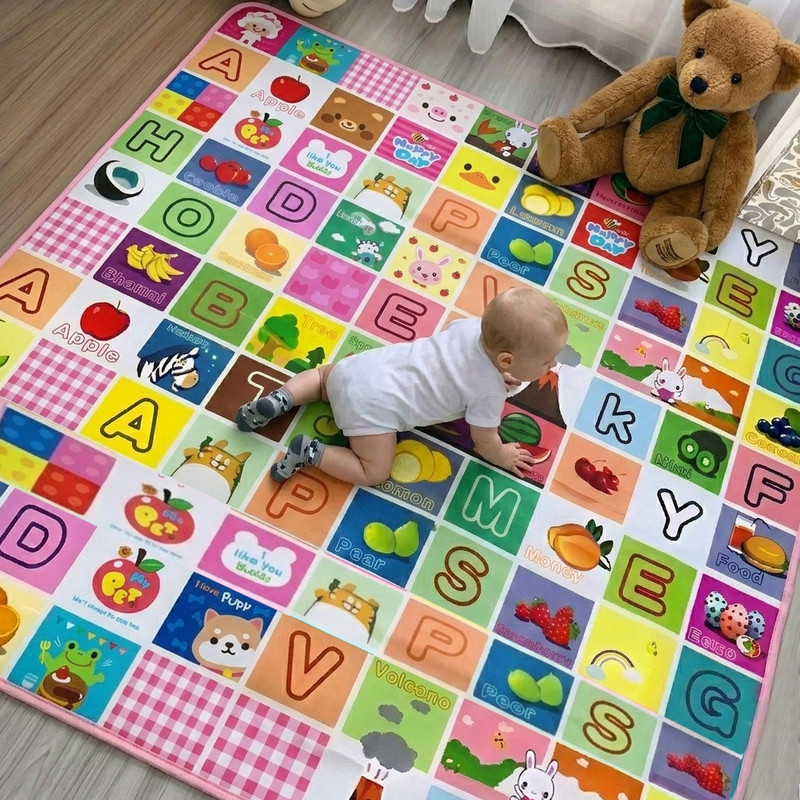 Rugana PP (Polypropylene) Baby Play Mat(Pink, Large)