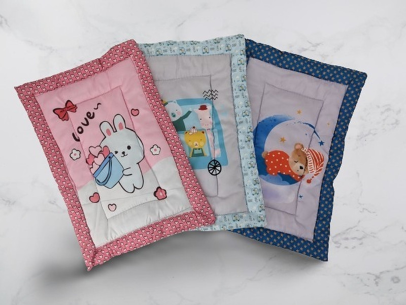 FUNTU TOYS Cotton Baby Sleeping Mat(Multicolor, Pack of 3, Medium)