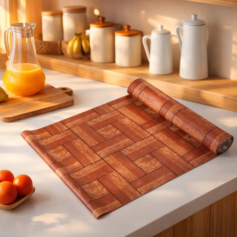 REVEXO Polyester Drawer Mat(Yellow, Large)