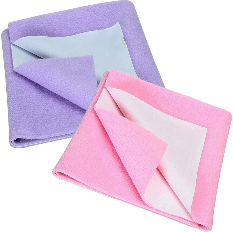 Totsnap Cotton Baby Bed Protecting Mat(Pink , Light Purple, Pack of 2, Small)