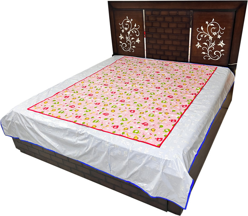 ECOSOFT Plastic Baby Bed Protecting Mat(PINK BIG JUNGLE, Extra Large)