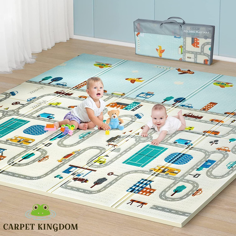 CARPET KINGDOM Cotton Baby Play Mat(Multicolor, Extra Large)