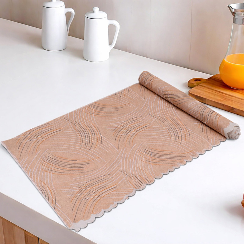 Aartex Home Decor PVC (Polyvinyl Chloride) Drawer Mat(Light Brown, Medium)