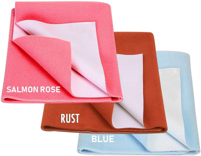ELEVANTO Cotton Baby Bed Protecting Mat(Rust Sky Selmon, Pack of 3, Small)