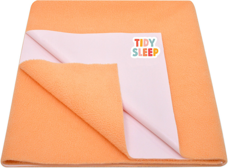 TIDY SLEEP Cotton, Fleece Baby Bed Protecting Mat(Carrot Orange, Medium)