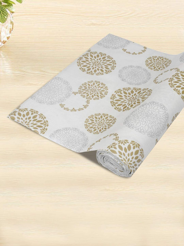krenz PVC (Polyvinyl Chloride) Drawer Mat(Gold, Pack of 4, Free)