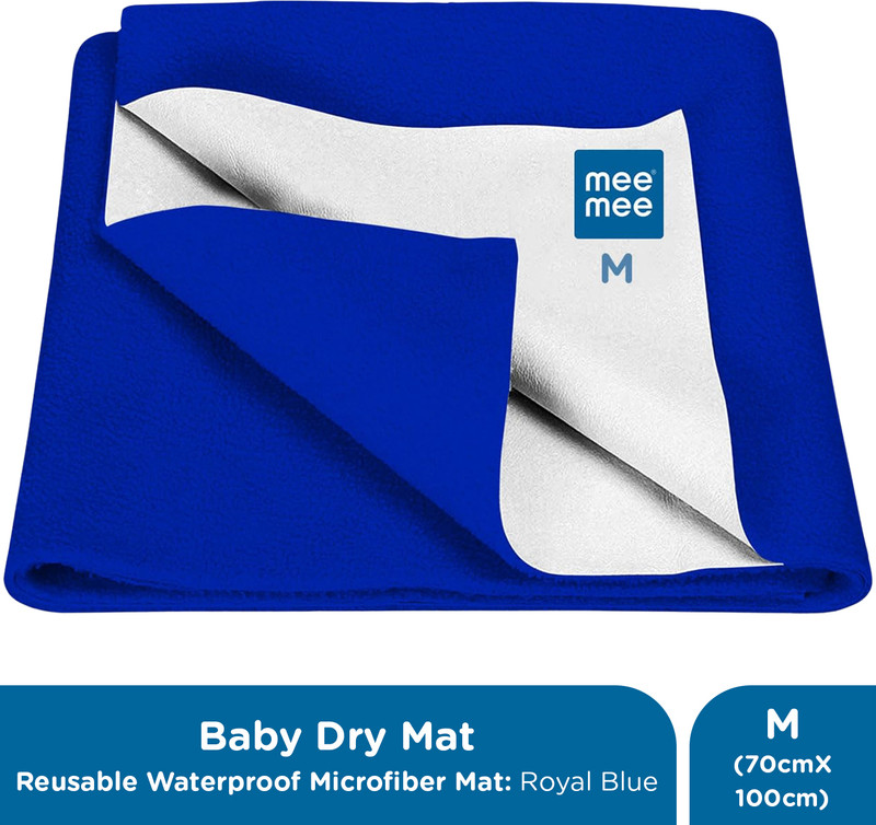 MeeMee Microfiber Baby Bed Protecting Mat(Royal Blue, Medium)