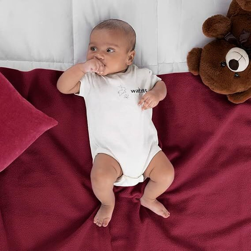 Amalya Cotton Baby Sleeping Mat(Maroon, Free)