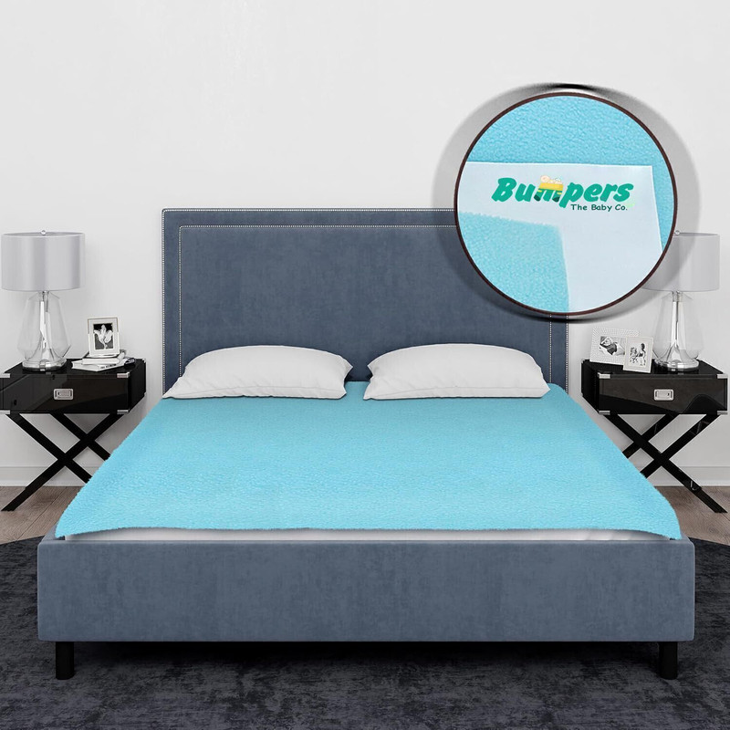 Bumpers Polycotton Baby Bed Protecting Mat(Sea Blue, Free)