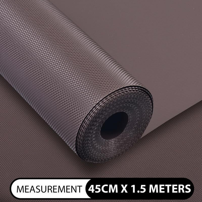 krenz PVC (Polyvinyl Chloride) Drawer Mat(Brown, Small)