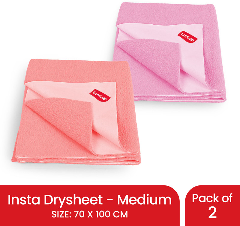 LuvLap Cotton Baby Bed Protecting Mat(Salmon Rose, Baby Pink, Large)