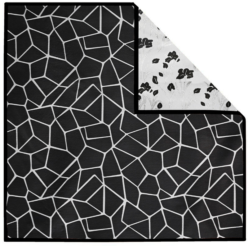 Wings Star Polyester Baby Bed Protecting Mat(Black, White, Large)