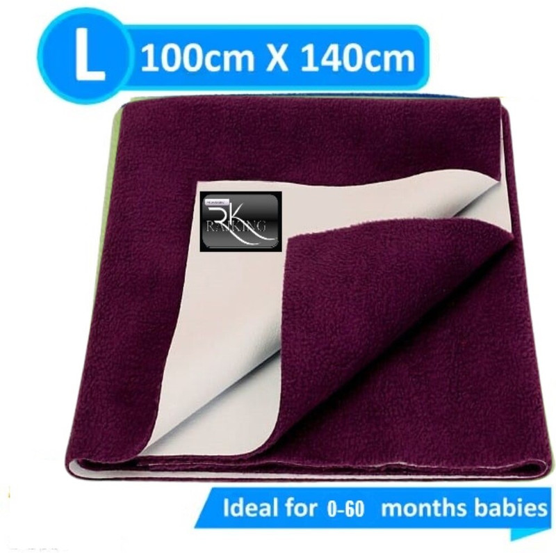 Rajking Fleece, Cotton Baby Bed Protecting Mat(PLAM, 100 % safe for baby skin, Mattress protector waterproof sheet, For 0-60 MONTHS, Large)