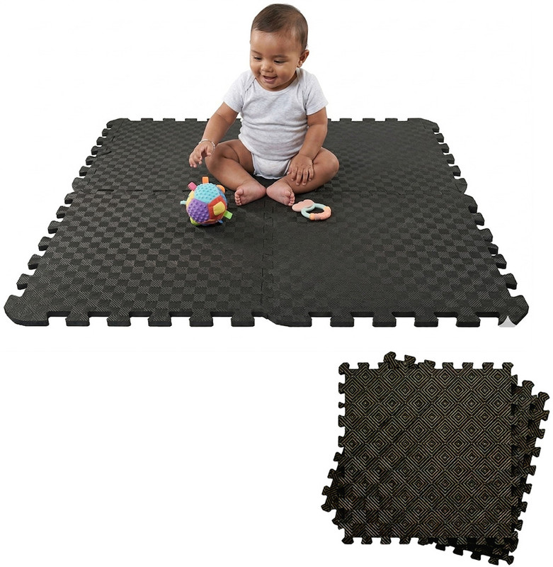 SLOVIC Foam Baby Play Mat(Black, Large)