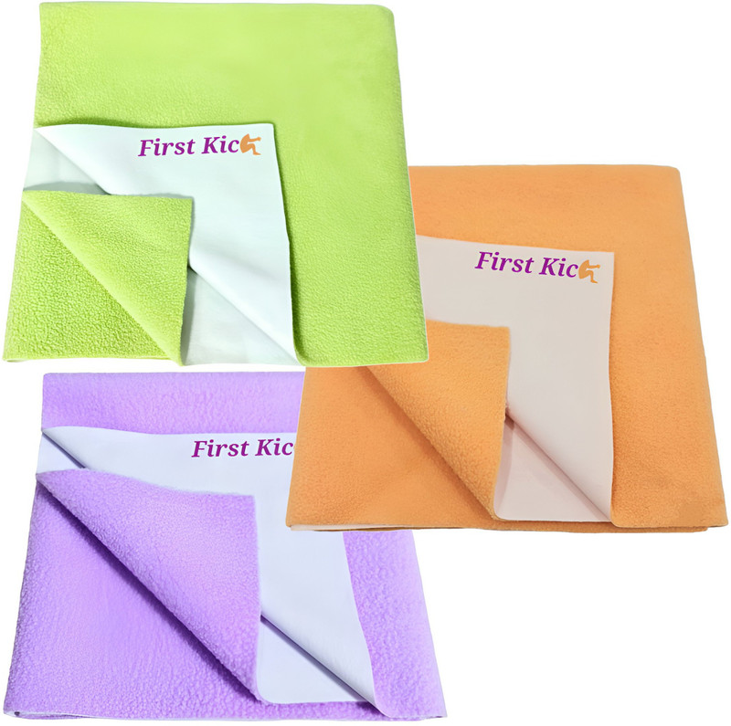 BRANDONN Fleece Baby Bed Sized Bedding Set(Peach, Parrot, Purple, 3 - Dry Sheets)