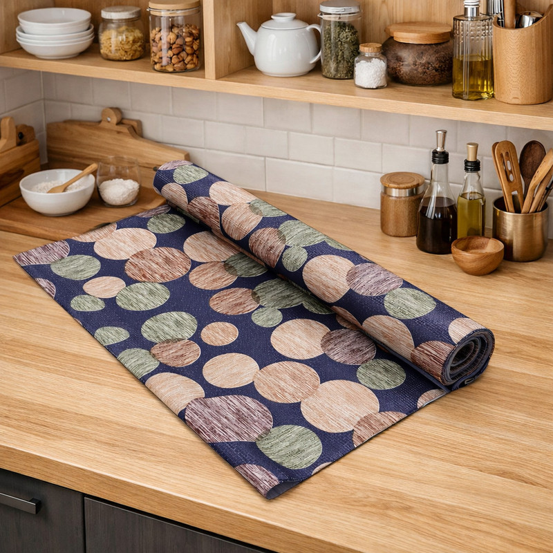 REVEXO Polyester Drawer Mat(Light Green, Multicolor, Large)