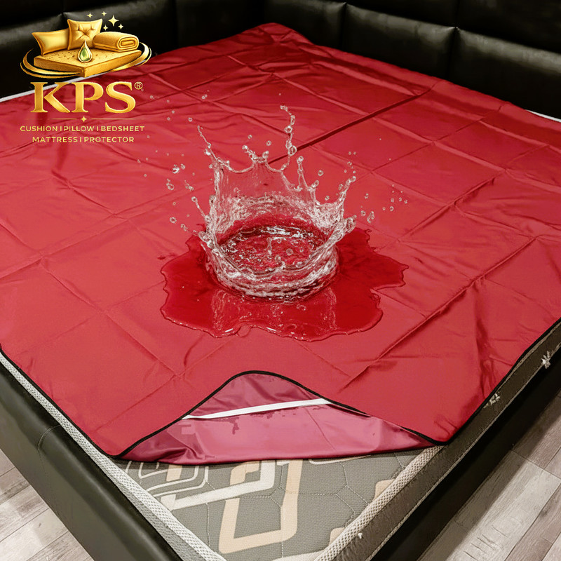 KPS King Size Elastic Strap Polycotton Breathable, Stretchable, Waterproof Mattress Cover(190 cm x 183 cm, Maroon)