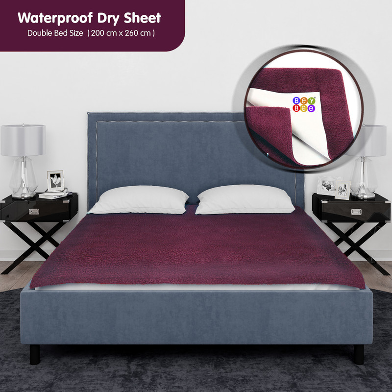 BeyBee Cotton Baby Bed Protecting Mat(Plum, Free)