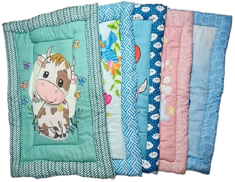 NAKHI New Born Baby Cotton Bed Mattress,Godari,Sleeping Mattress Unique Design PACK-5 baby mattress Digital print(Fabric, Multicolor)