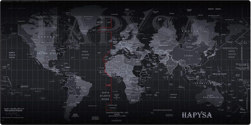 GVJ TRADERS Gaming World Map Mouse Pad & Keyboard Desk Mat| 90X40 CM Mousepad (Black) Non Slip Base Mousepad(Blue)